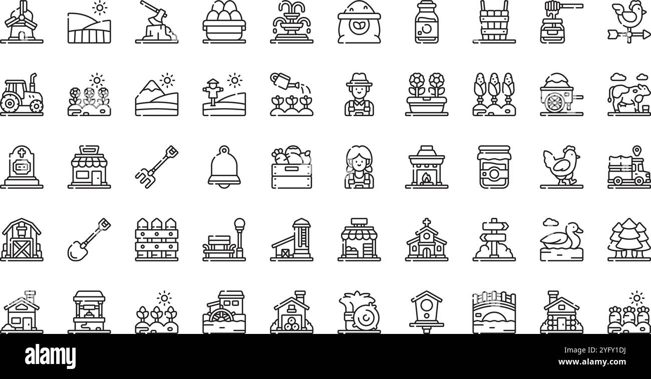 Collection d'icônes vectorielles de haute qualité avec contour modifiable. Idéal pour les projets professionnels et créatifs. Illustration de Vecteur
