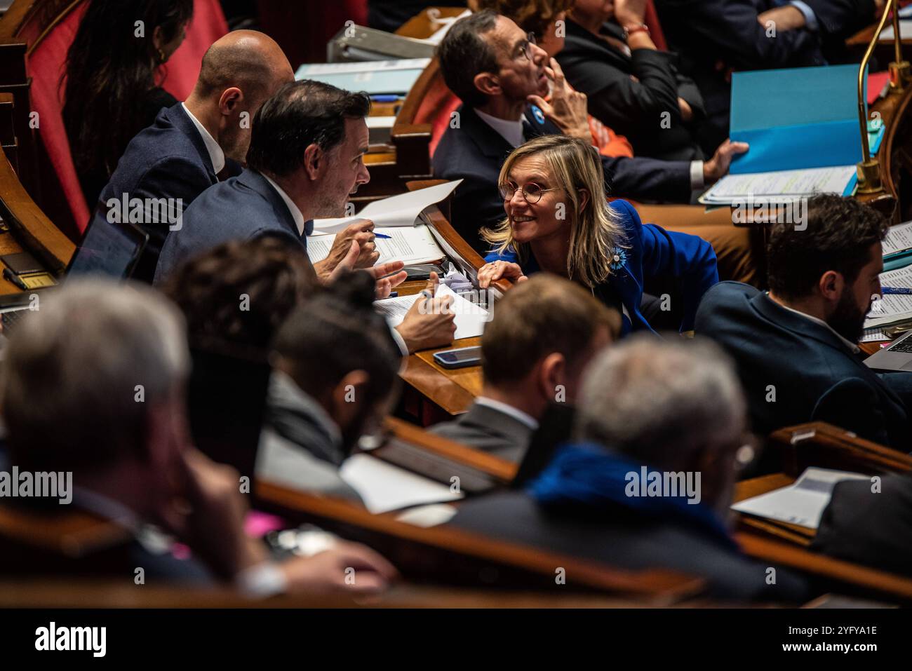 FRANCE-POLITIQUE-GOUVERNEMENT-PARLEMENT Agnes Pannier-Runasher, ministre de la transition écologique, au Parlement. À Paris, le 5 novembre 2024. PARIS ILE-DE-FRANCE FRANCE COPYRIGHT : XANDREAXSAVORANIXNERIX FRANCE-POLITICS-GOVERNMENT-PARLI ASAVORANINERI-30 Banque D'Images