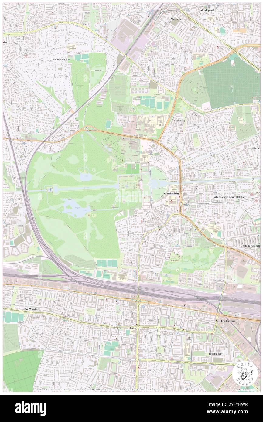 Nymphenburg, haute-Bavière, DE, Allemagne, Bavière, n 48 9' 30'', N 11 29' 54'', carte, Carthascapes carte publiée en 2024. Explorez Cartascapes, une carte qui révèle la diversité des paysages, des cultures et des écosystèmes de la Terre. Voyage à travers le temps et l'espace, découvrir l'interconnexion du passé, du présent et de l'avenir de notre planète. Banque D'Images