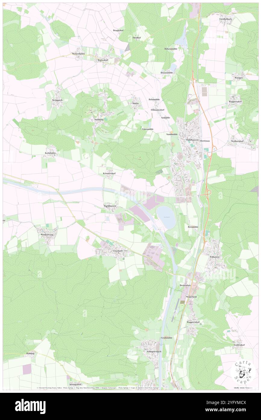 Laende Muehlhausen-Bachhausen, Haut-Palatinat, DE, Allemagne, Bavière, n 49 9' 37'', N 11 25' 32'', carte, Carthascapes carte publiée en 2024. Explorez Cartascapes, une carte qui révèle la diversité des paysages, des cultures et des écosystèmes de la Terre. Voyage à travers le temps et l'espace, découvrir l'interconnexion du passé, du présent et de l'avenir de notre planète. Banque D'Images