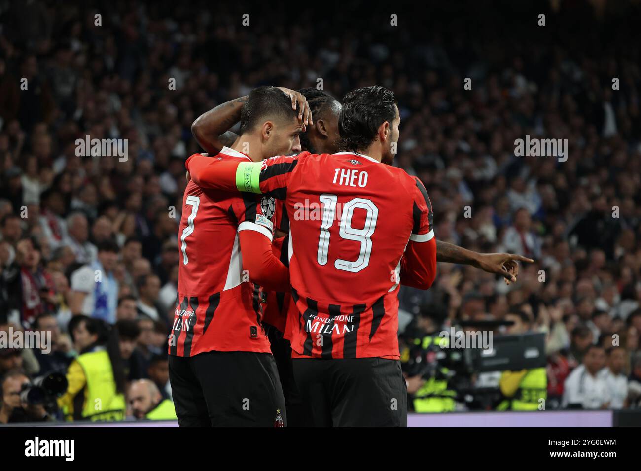 Madrid, Espagne. 06 novembre 2024. Le Real Madrid a perdu ce soir par 1-3 contre l'AC Milan en Ligue des Champions de l'UEFA lors d'un match joué au stade Santiago Bernabeu de Madrid. Crédit : D. Canales Carvajal/Alamy Live News Banque D'Images