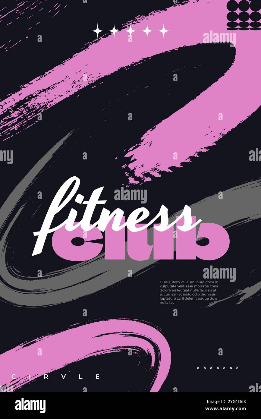 Design d'affiche d'art sportif abstrait avec texture de pinceau gris et rose. Modèle pour Poster, Flyer ou Cover Design Illustration de Vecteur