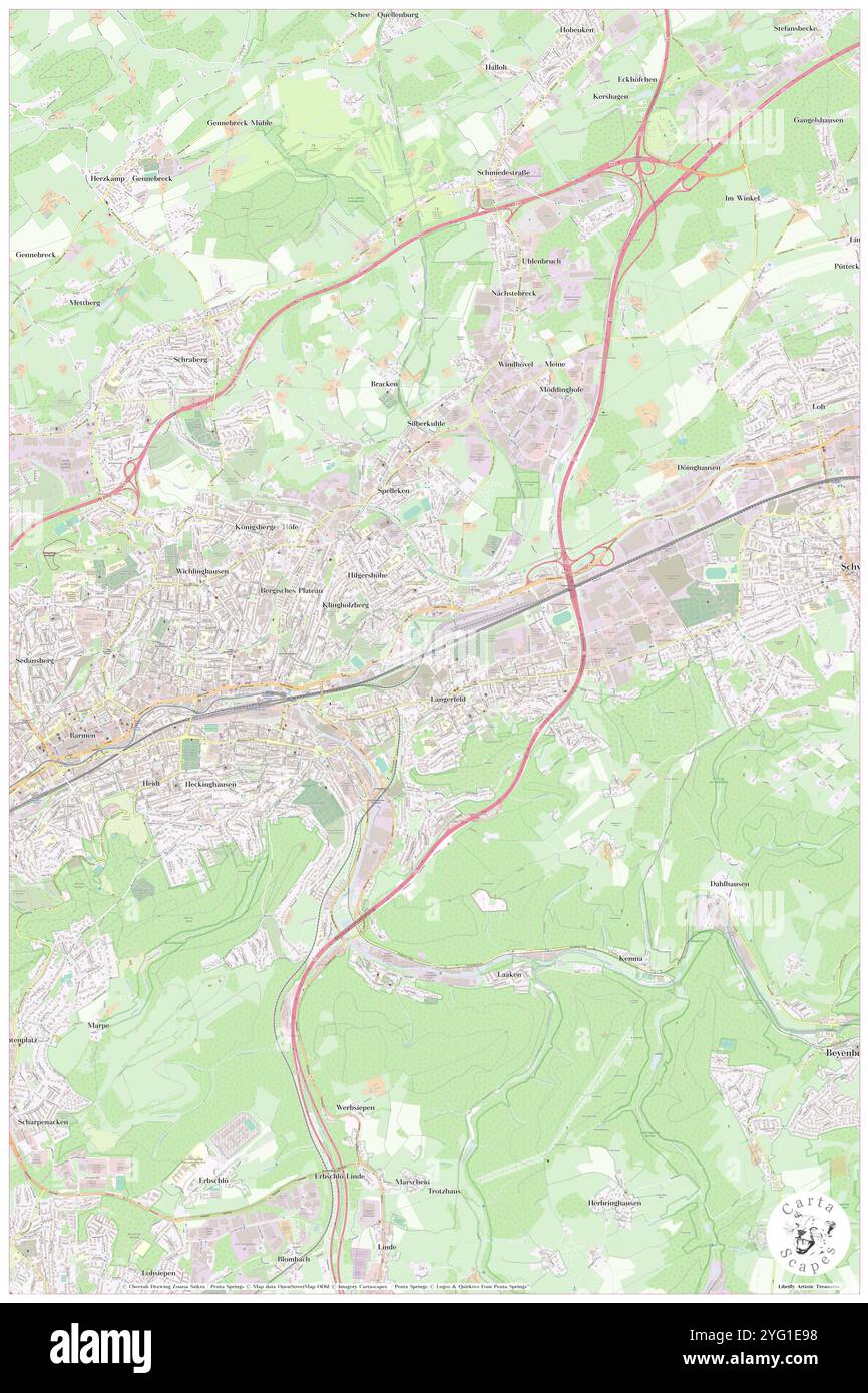 Wuppertal-Langerfeld, Düsseldorf District, DE, Allemagne, Rhénanie-du-Nord-Westphalie, n 51 16' 40'', N 7 14' 31'', carte, Carthascapes carte publiée en 2024. Explorez Cartascapes, une carte qui révèle la diversité des paysages, des cultures et des écosystèmes de la Terre. Voyage à travers le temps et l'espace, découvrir l'interconnexion du passé, du présent et de l'avenir de notre planète. Banque D'Images