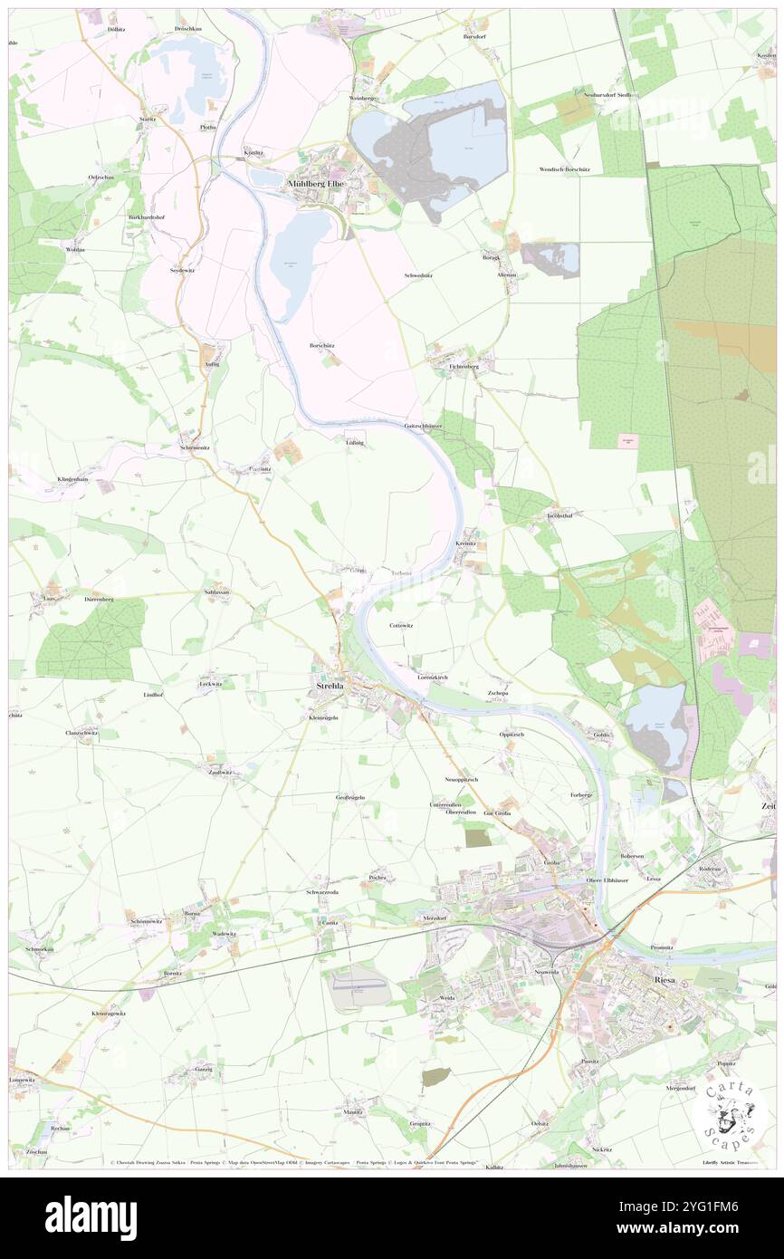 Strehla, DE, Allemagne, Saxe, N 51 10' 8'', N 14 26' 27'', carte, Carthascapes carte publiée en 2024. Explorez Cartascapes, une carte qui révèle la diversité des paysages, des cultures et des écosystèmes de la Terre. Voyage à travers le temps et l'espace, découvrir l'interconnexion du passé, du présent et de l'avenir de notre planète. Banque D'Images