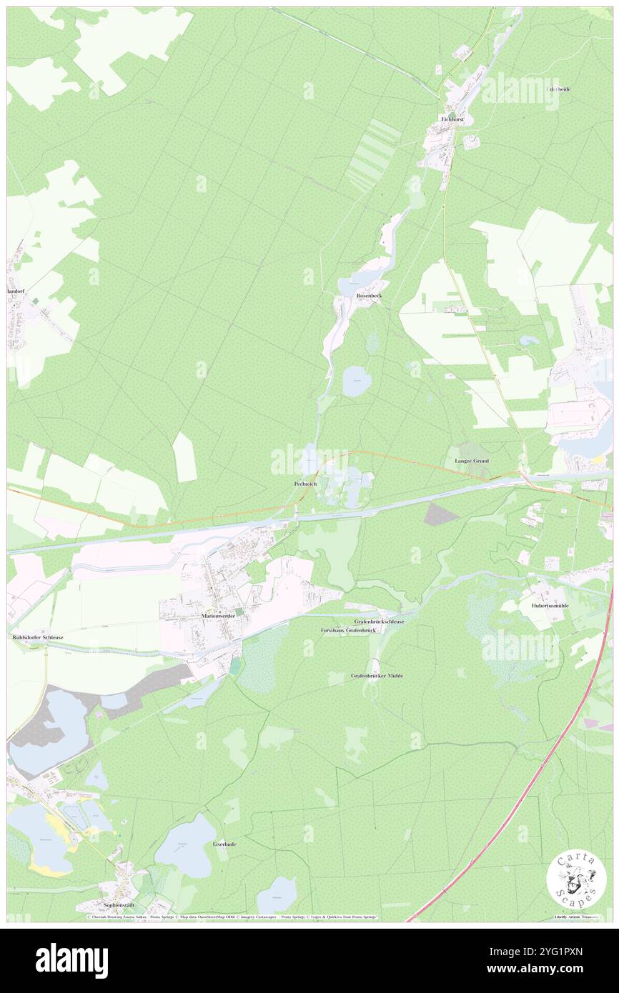 Pechteichsee, DE, Allemagne, Brandebourg, N 52 51' 24'', N 13 36' 51'', carte, Carthascapes carte publiée en 2024. Explorez Cartascapes, une carte qui révèle la diversité des paysages, des cultures et des écosystèmes de la Terre. Voyage à travers le temps et l'espace, découvrir l'interconnexion du passé, du présent et de l'avenir de notre planète. Banque D'Images