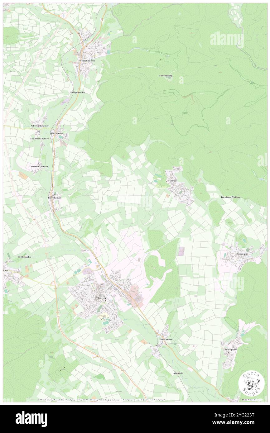 Wetter (Hessen), Regierungsbezirk Gießen, DE, Allemagne, Hesse, n 50 55' 28'', N 8 44' 10'', carte, Cartascapes carte publiée en 2024. Explorez Cartascapes, une carte qui révèle la diversité des paysages, des cultures et des écosystèmes de la Terre. Voyage à travers le temps et l'espace, découvrir l'interconnexion du passé, du présent et de l'avenir de notre planète. Banque D'Images