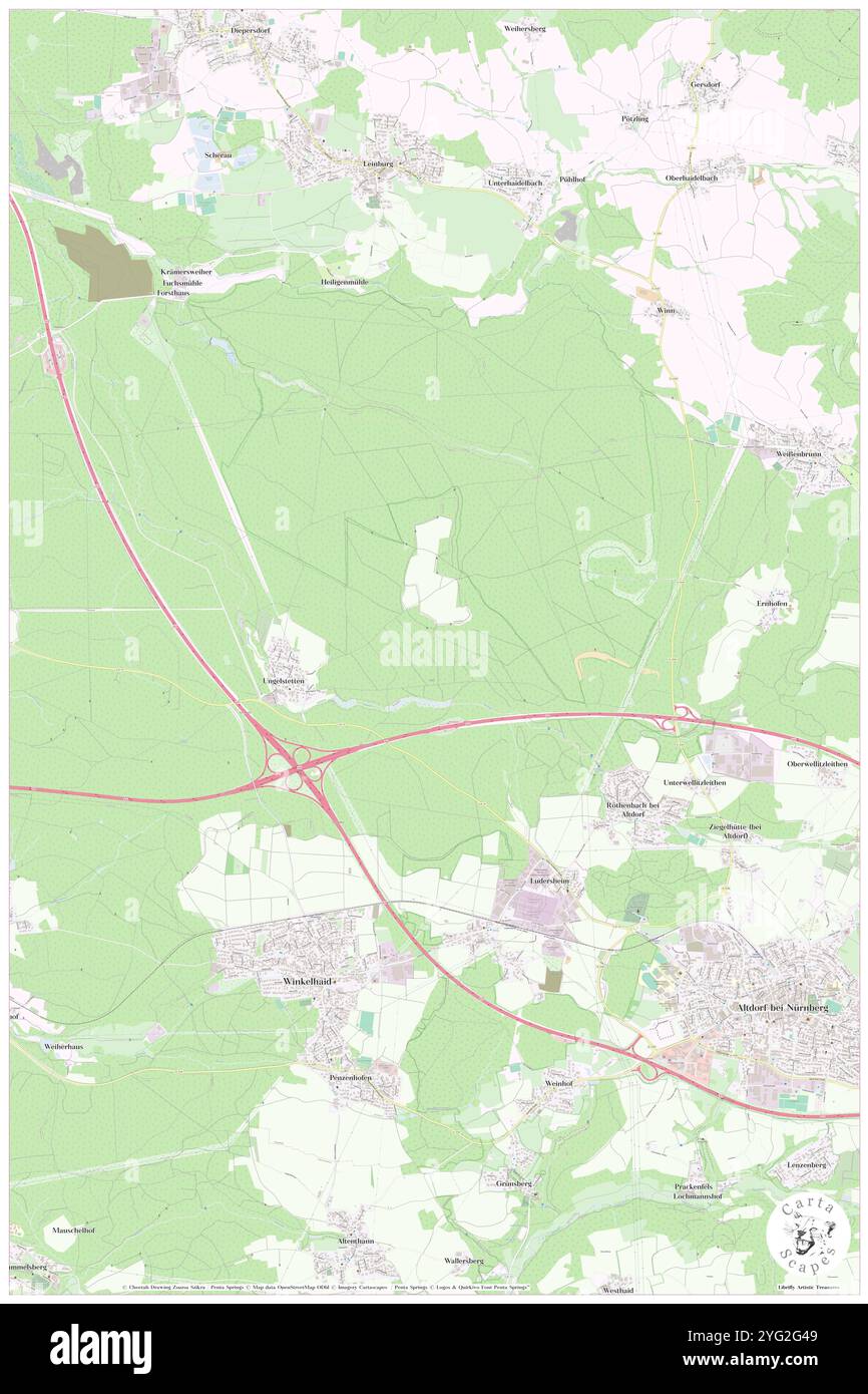 Lindenlohe, DE, Allemagne, Bavière, N 49 24' 47'', N 11 18' 54'', carte, Carthascapes carte publiée en 2024. Explorez Cartascapes, une carte qui révèle la diversité des paysages, des cultures et des écosystèmes de la Terre. Voyage à travers le temps et l'espace, découvrir l'interconnexion du passé, du présent et de l'avenir de notre planète. Banque D'Images