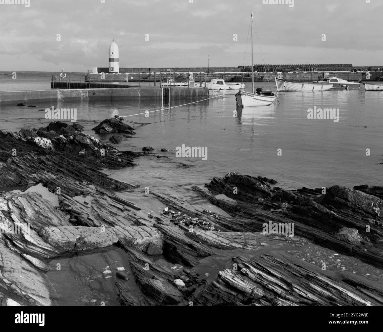 Scène du port extérieur de Port St Mary Banque D'Images