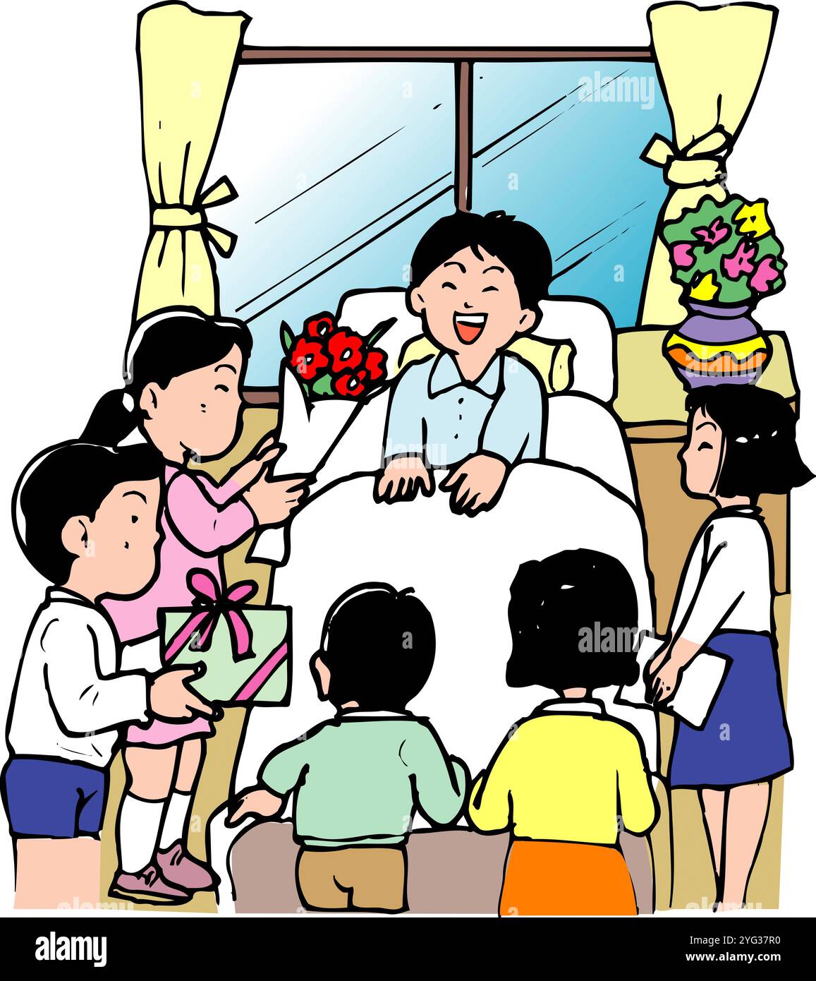 Visite d'une personne malade Banque D'Images