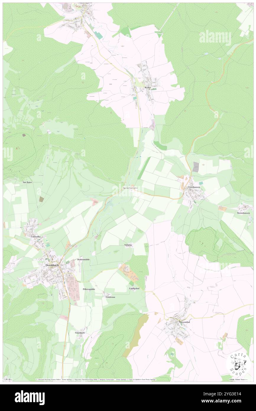 Albabach, DE, Allemagne, Thuringe, N 50 44' 5'', N 10 8' 52'', carte, Carthascapes carte publiée en 2024. Explorez Cartascapes, une carte qui révèle la diversité des paysages, des cultures et des écosystèmes de la Terre. Voyage à travers le temps et l'espace, découvrir l'interconnexion du passé, du présent et de l'avenir de notre planète. Banque D'Images