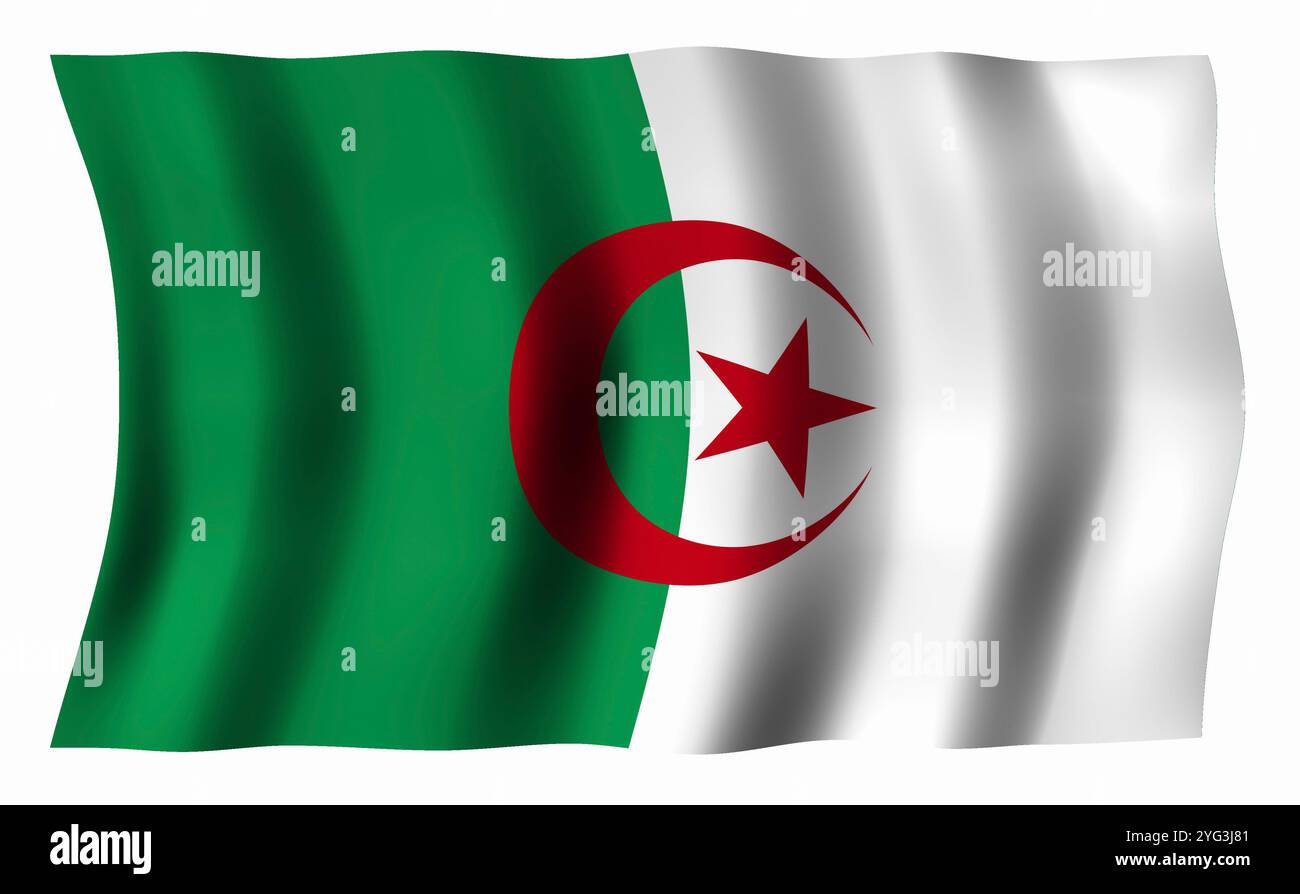 Drapeau de l’Algérie Banque D'Images