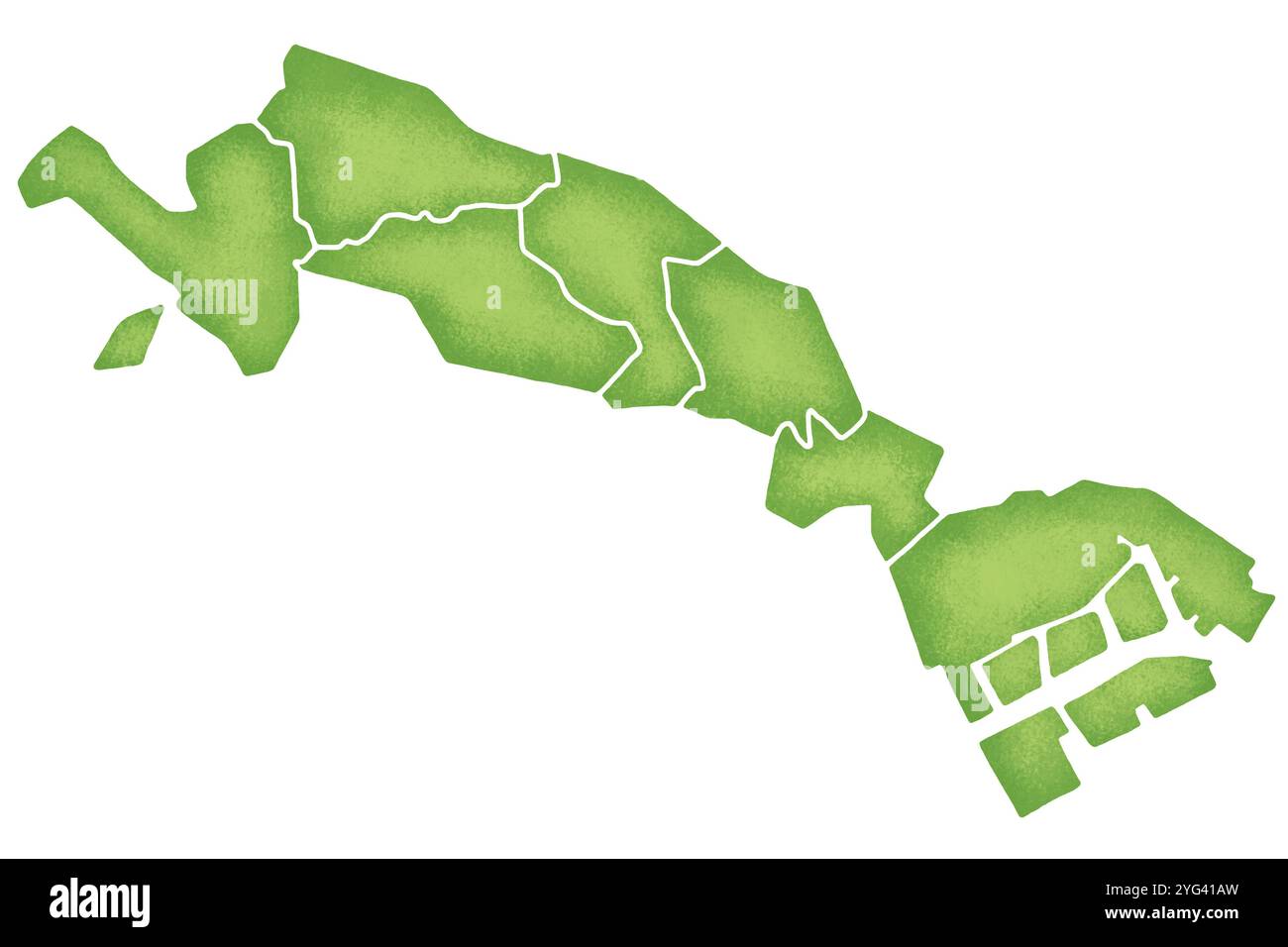 Carte bornée de la ville de Kawasaki Banque D'Images