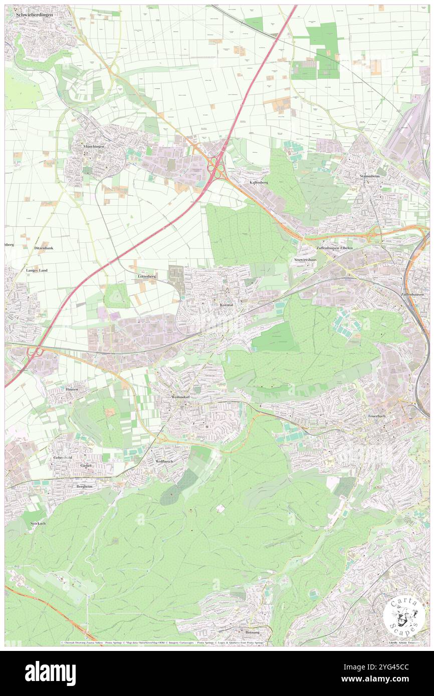 Korntal, Regierungsbezirk Stuttgart, DE, Allemagne, Bade-Wurtemberg, n 48 49' 35'', N 9 7' 16'', carte, Cartascapes carte publiée en 2024. Explorez Cartascapes, une carte qui révèle la diversité des paysages, des cultures et des écosystèmes de la Terre. Voyage à travers le temps et l'espace, découvrir l'interconnexion du passé, du présent et de l'avenir de notre planète. Banque D'Images