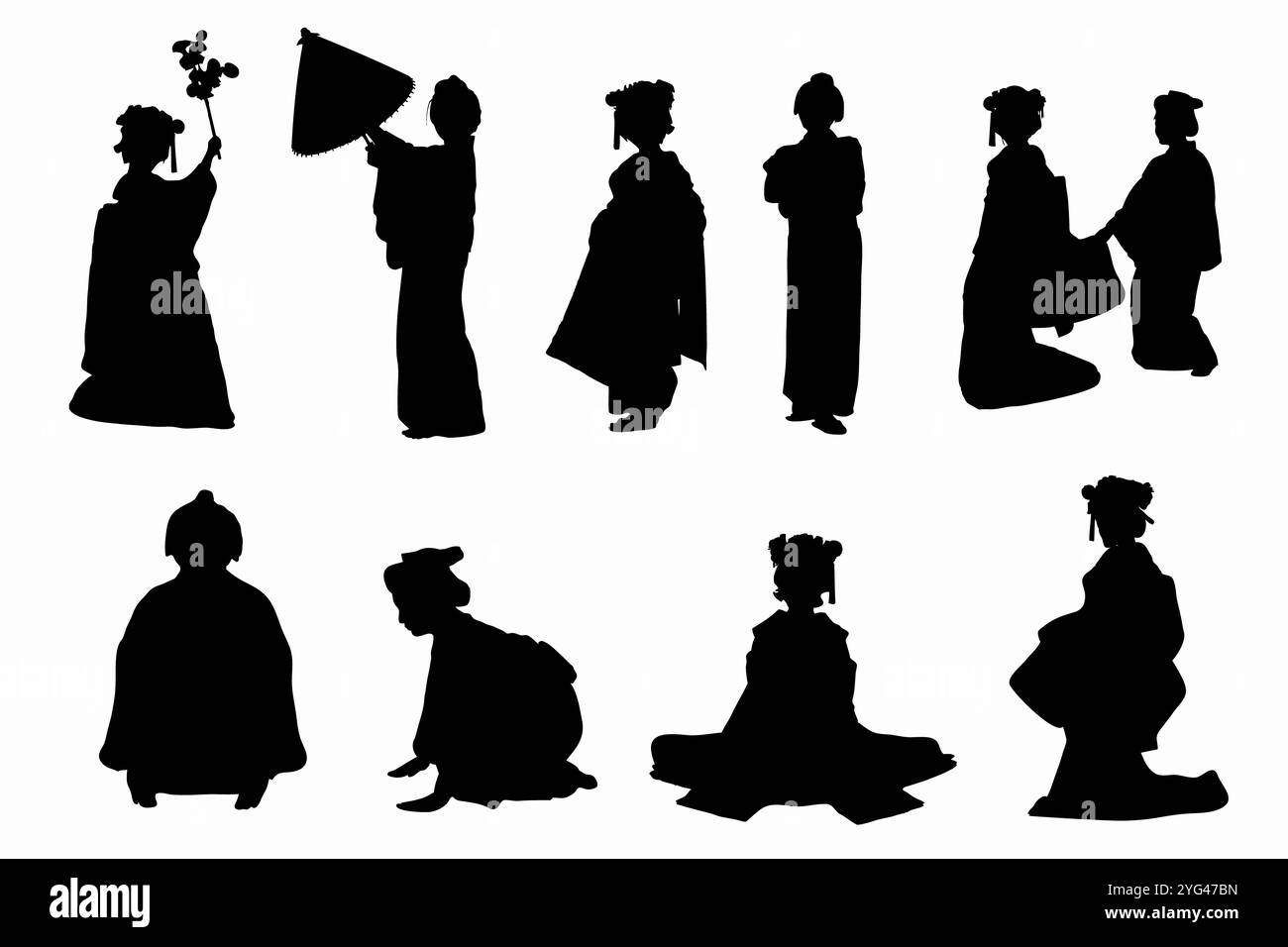 Silhouette de kimono Banque D'Images