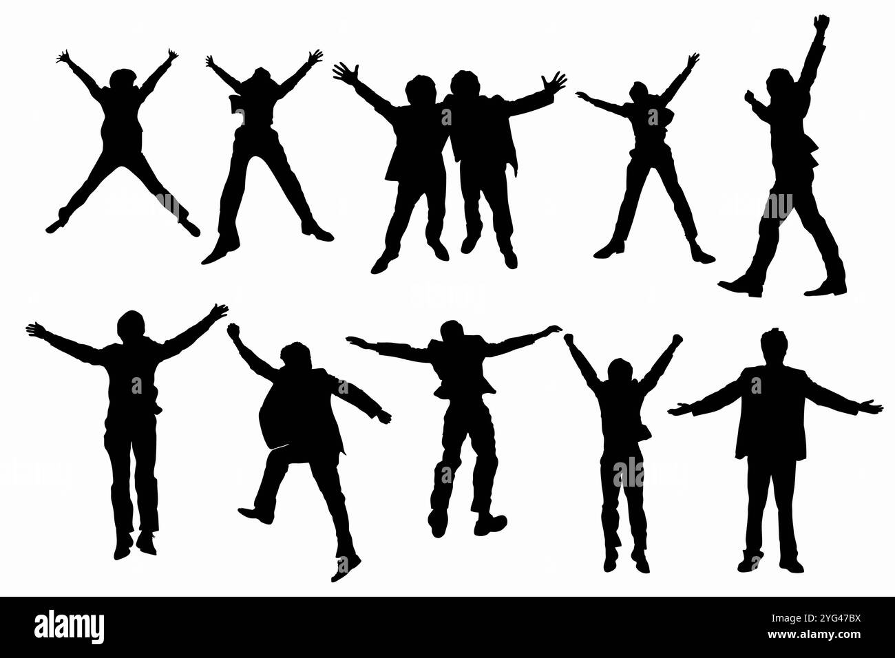 Silhouette de saut Banque D'Images