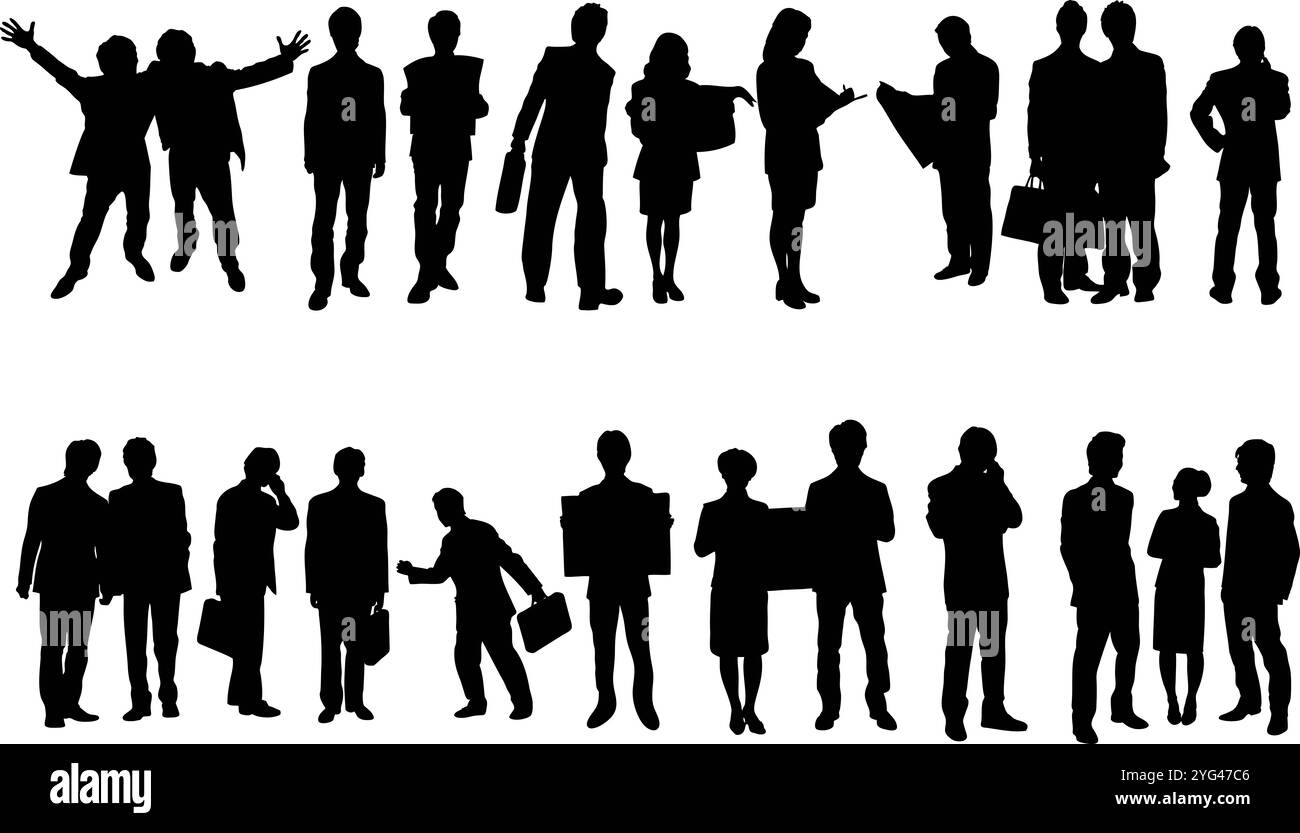 Silhouettes d'affaires Banque D'Images