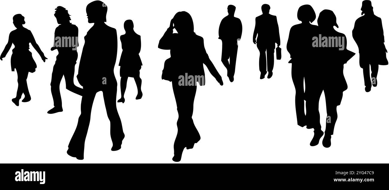 Silhouette piétonne Banque D'Images