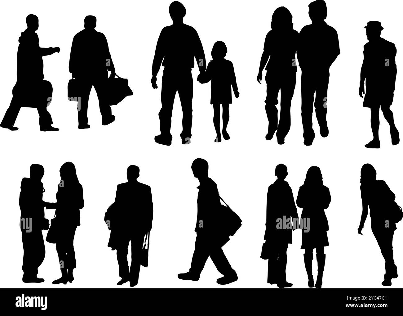 Silhouette piétonne Banque D'Images