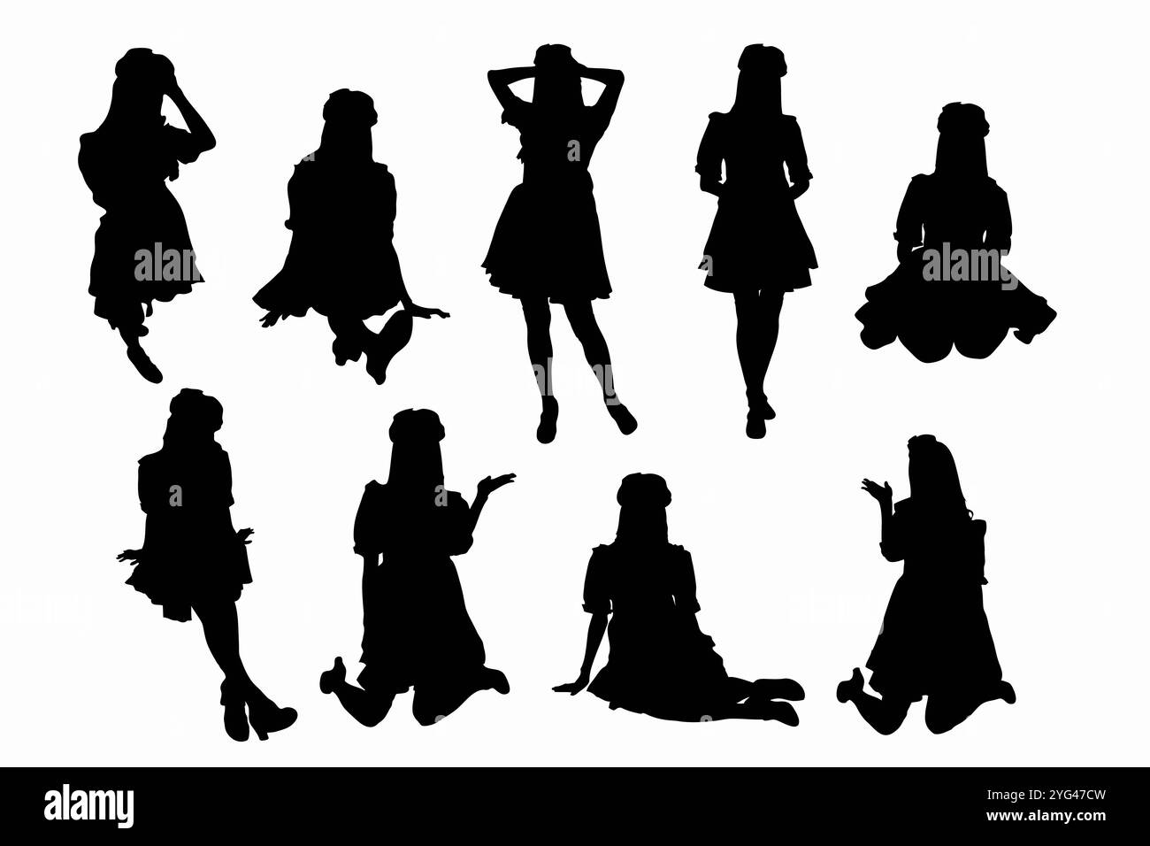 Silhouette de femme de ménage Banque D'Images