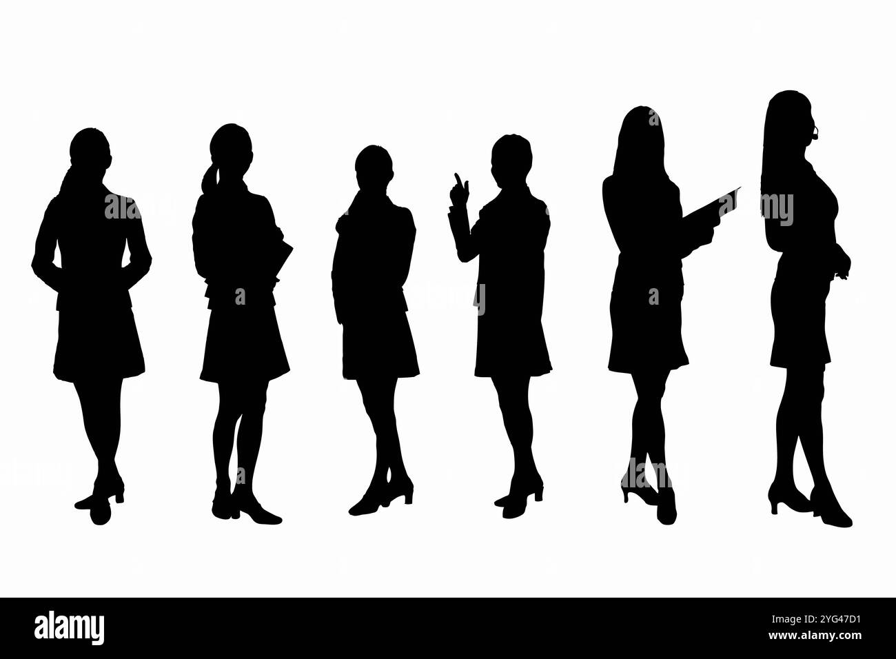 Silhouette d'employée de bureau féminine Banque D'Images