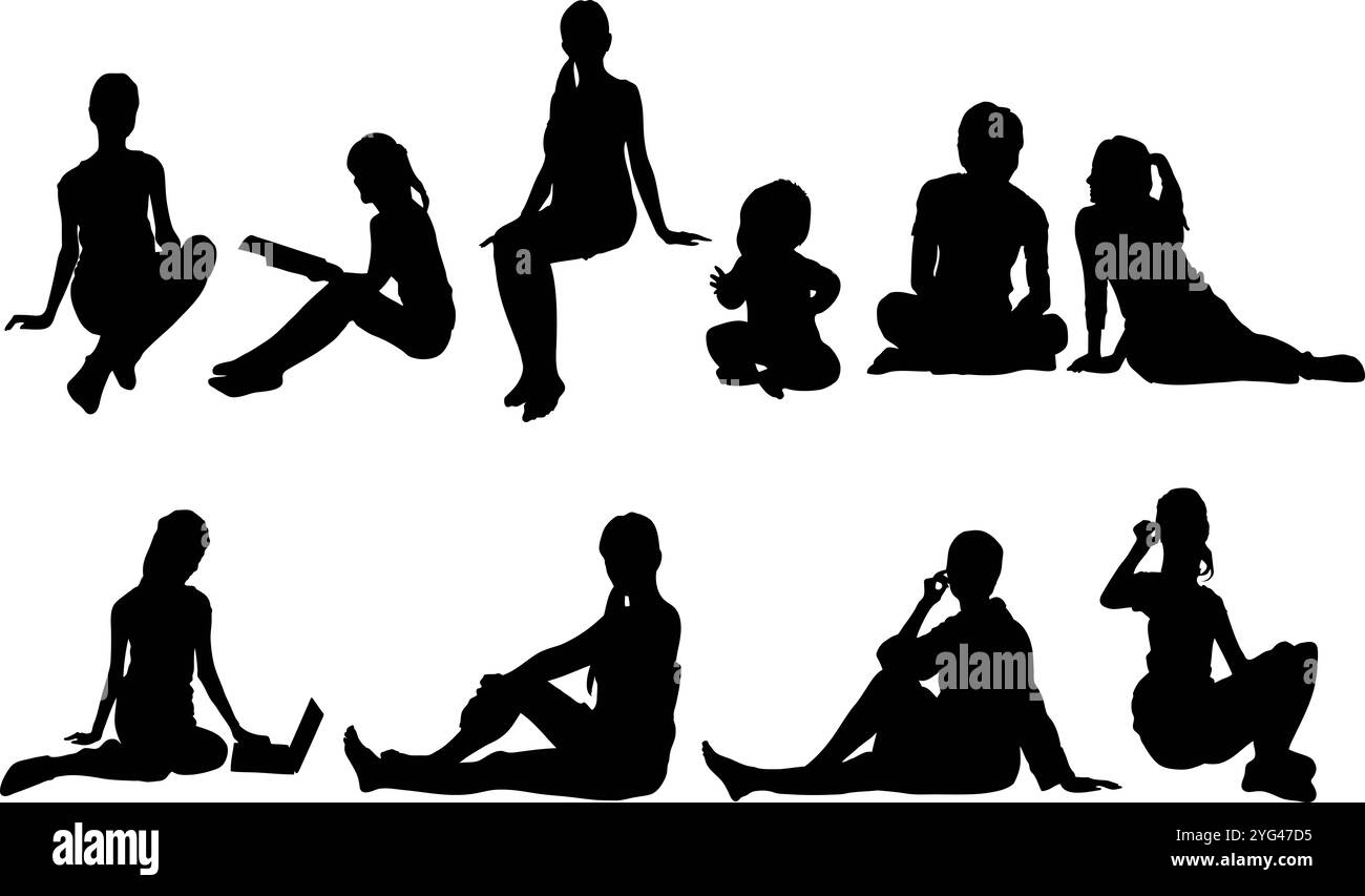 Les gens silhouettes Banque D'Images