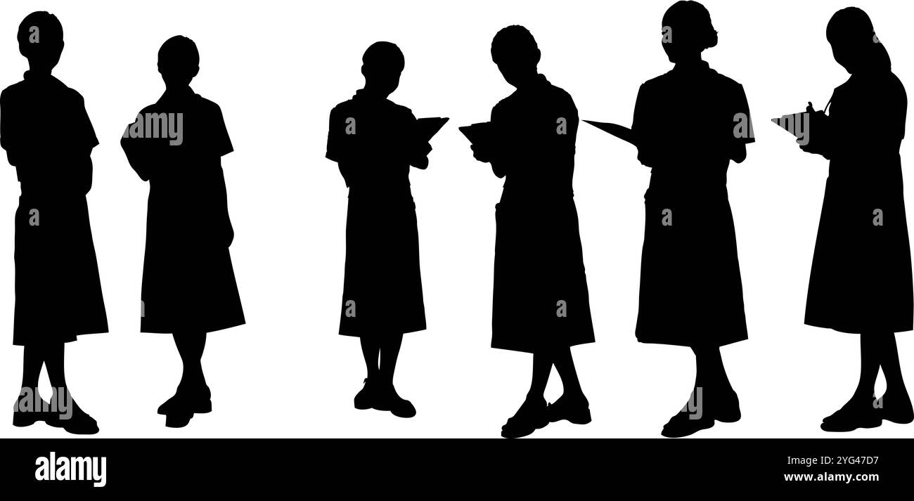 Silhouette infirmière Banque D'Images