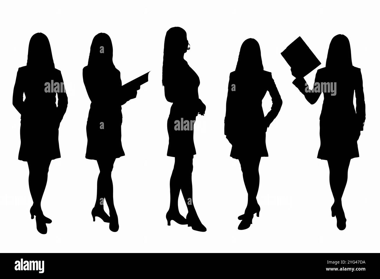 Silhouette d'employée de bureau féminine Banque D'Images