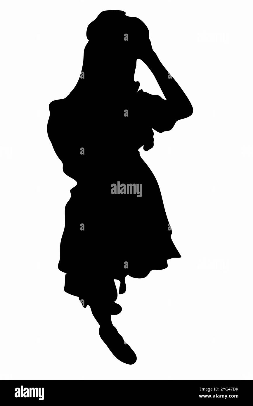 Silhouette de femme de ménage Banque D'Images