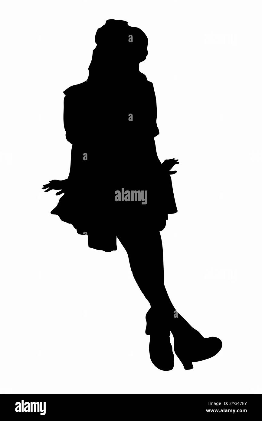 Silhouette de femme de ménage Banque D'Images