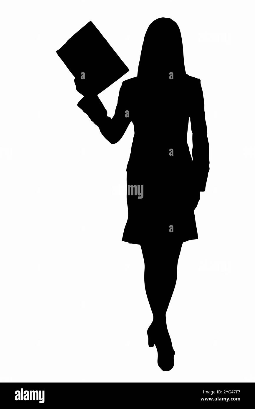 Silhouette d'employée de bureau féminine Banque D'Images