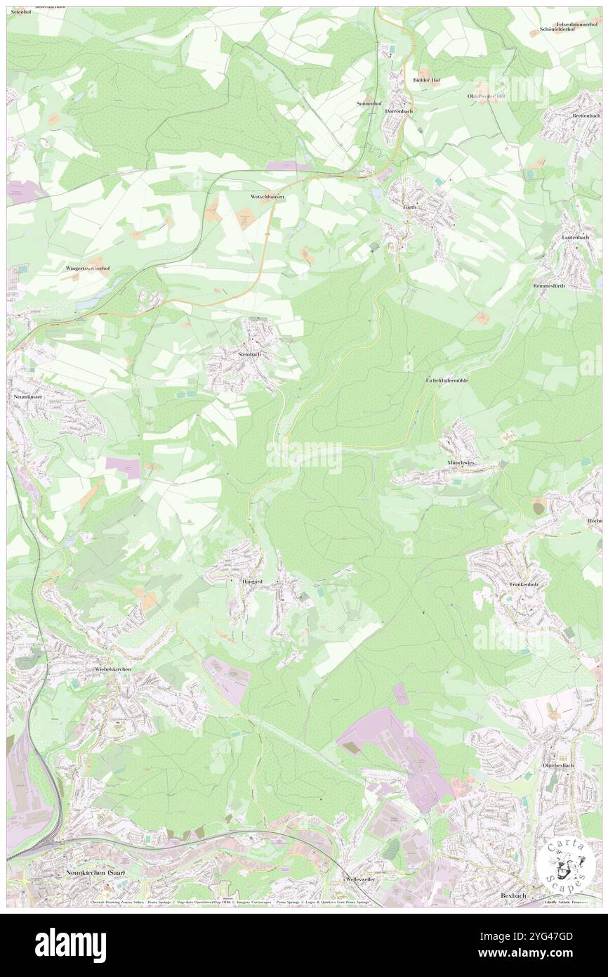 Schon Bach, DE, Allemagne, Sarre, N 49 23' 44'', N 7 13' 10'', carte, Carthascapes carte publiée en 2024. Explorez Cartascapes, une carte qui révèle la diversité des paysages, des cultures et des écosystèmes de la Terre. Voyage à travers le temps et l'espace, découvrir l'interconnexion du passé, du présent et de l'avenir de notre planète. Banque D'Images