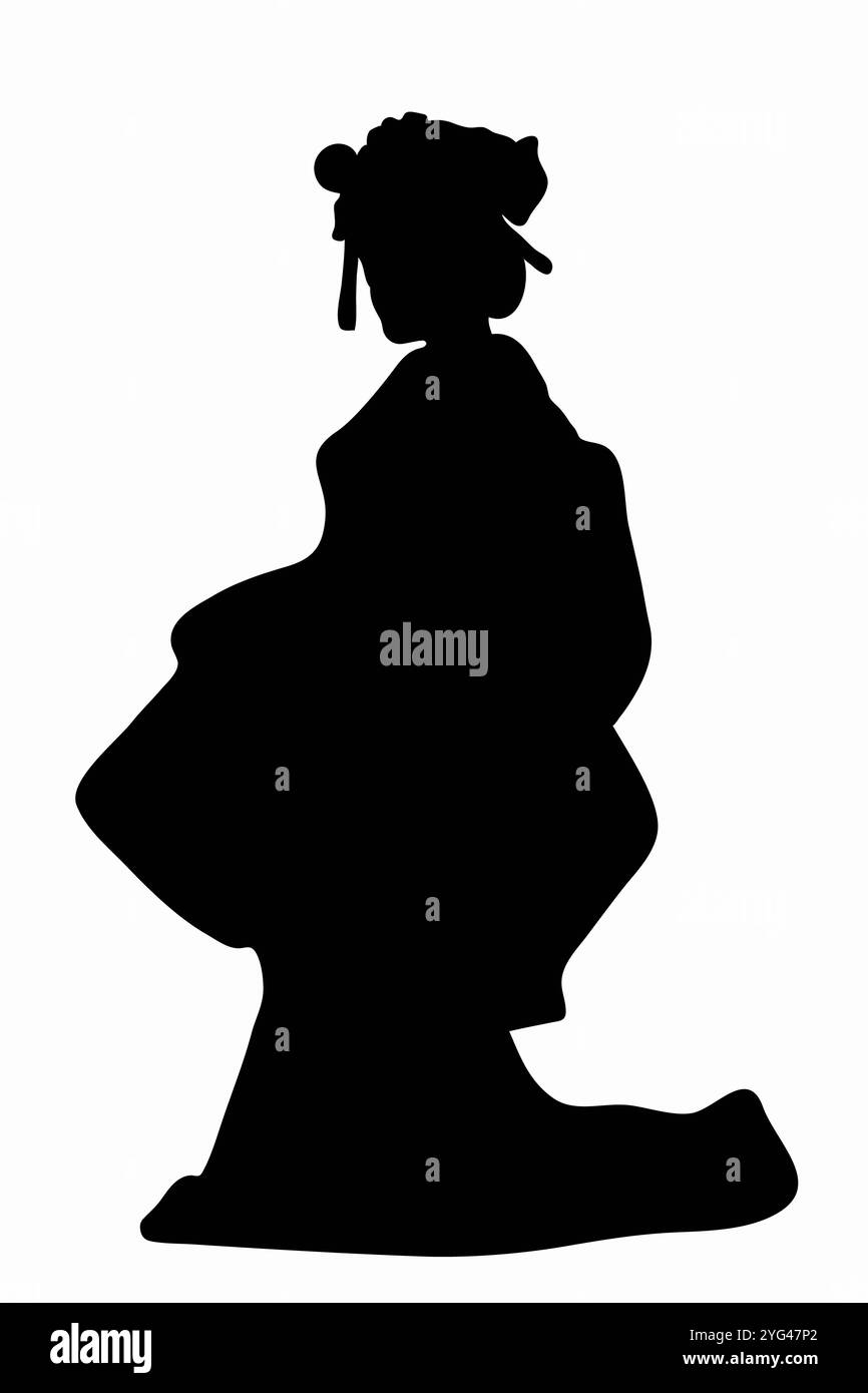 Silhouette de kimono Banque D'Images