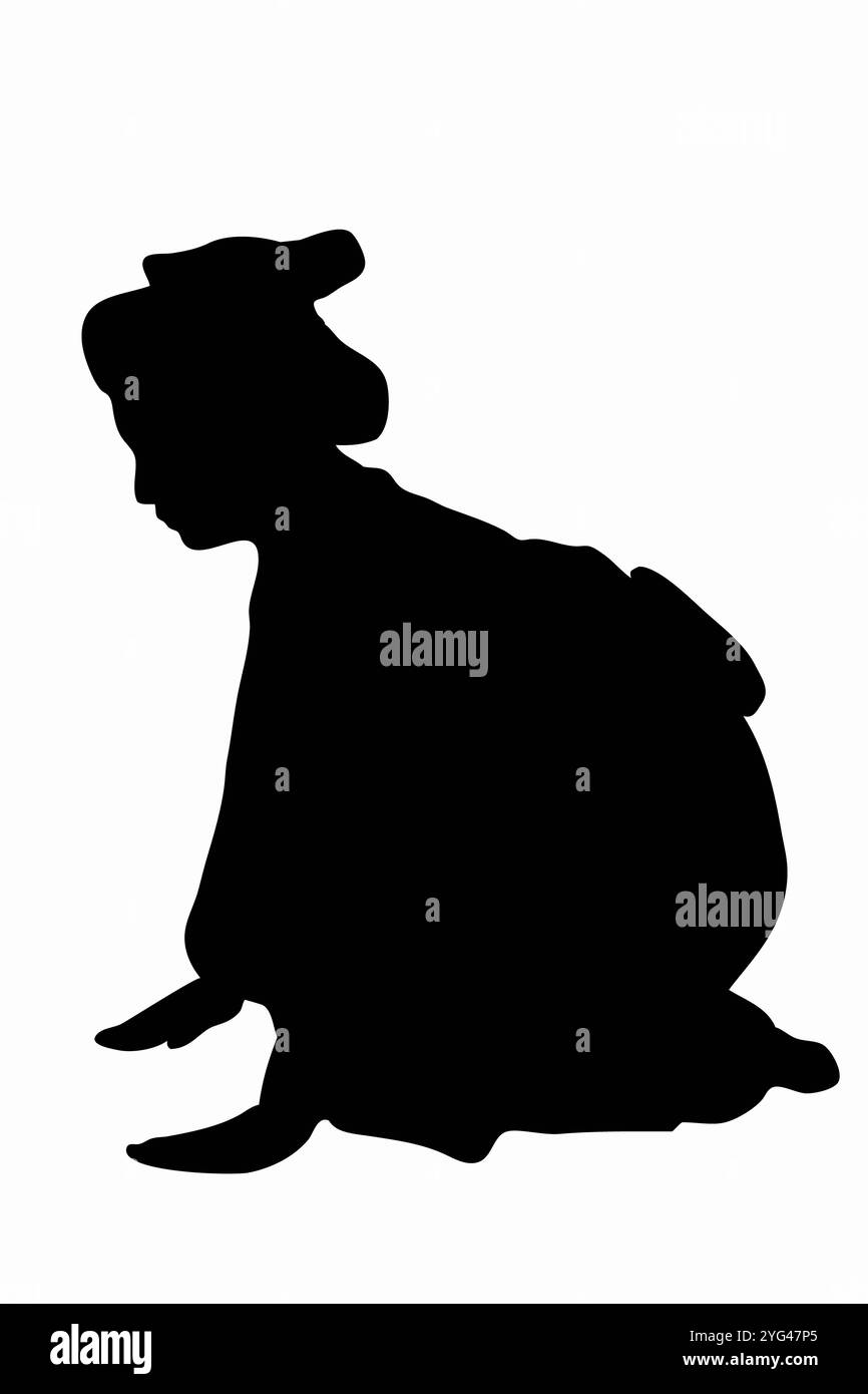Silhouette de kimono Banque D'Images