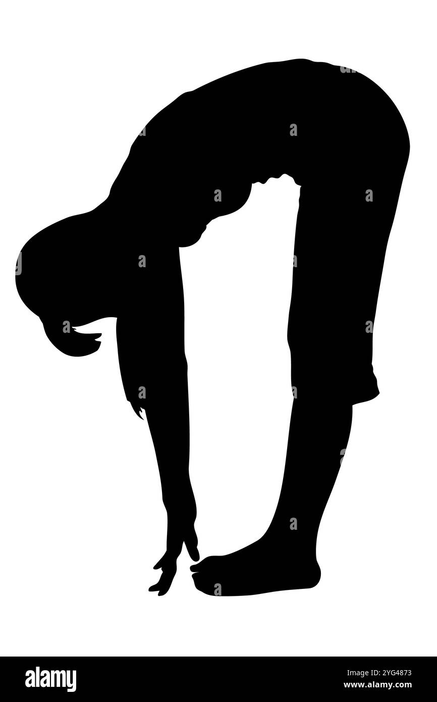 Silhouette de yoga Banque D'Images
