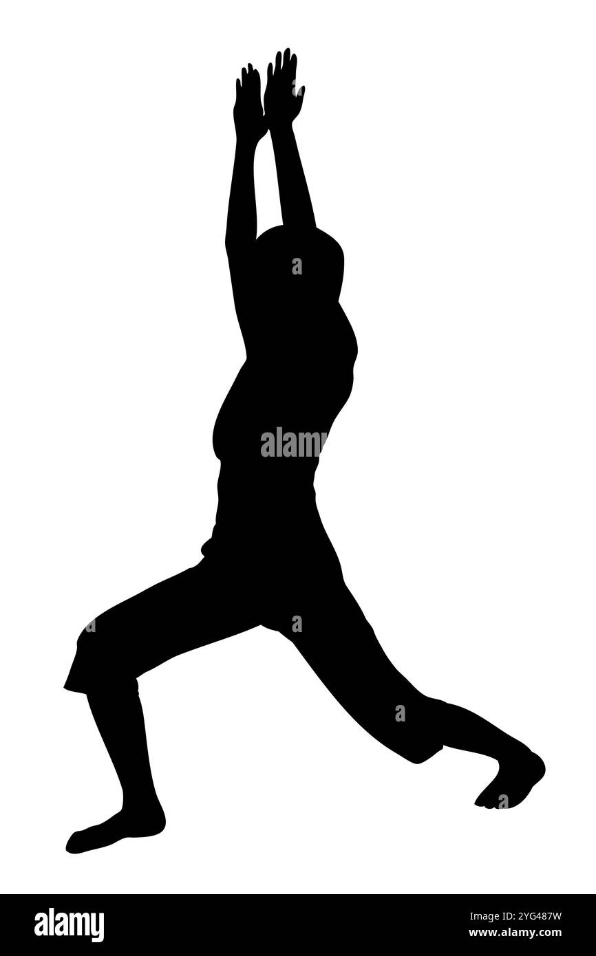 Silhouette de yoga Banque D'Images