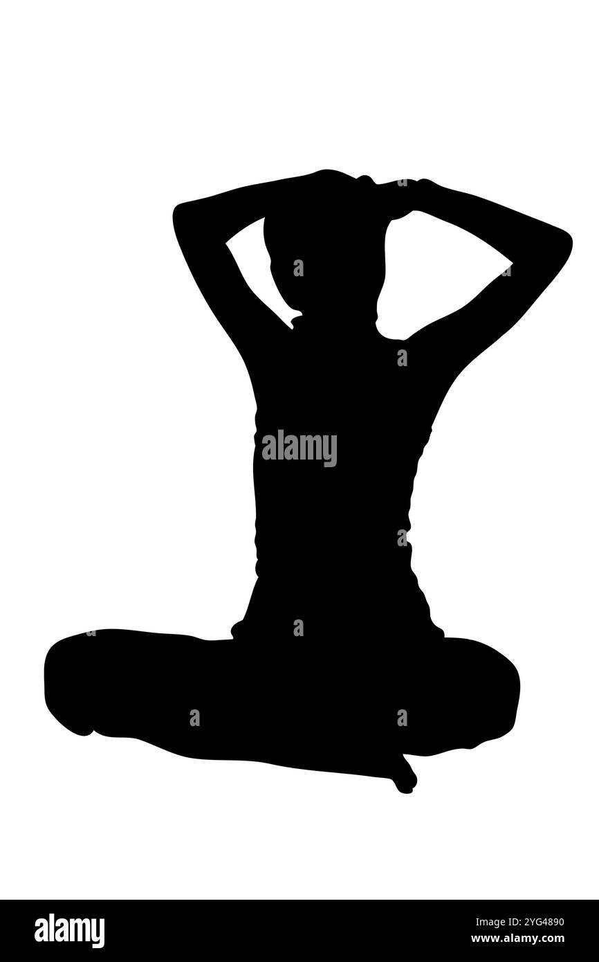 Silhouette de yoga Banque D'Images