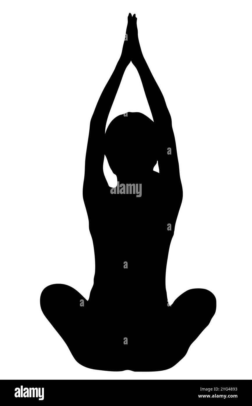 Silhouette de yoga Banque D'Images