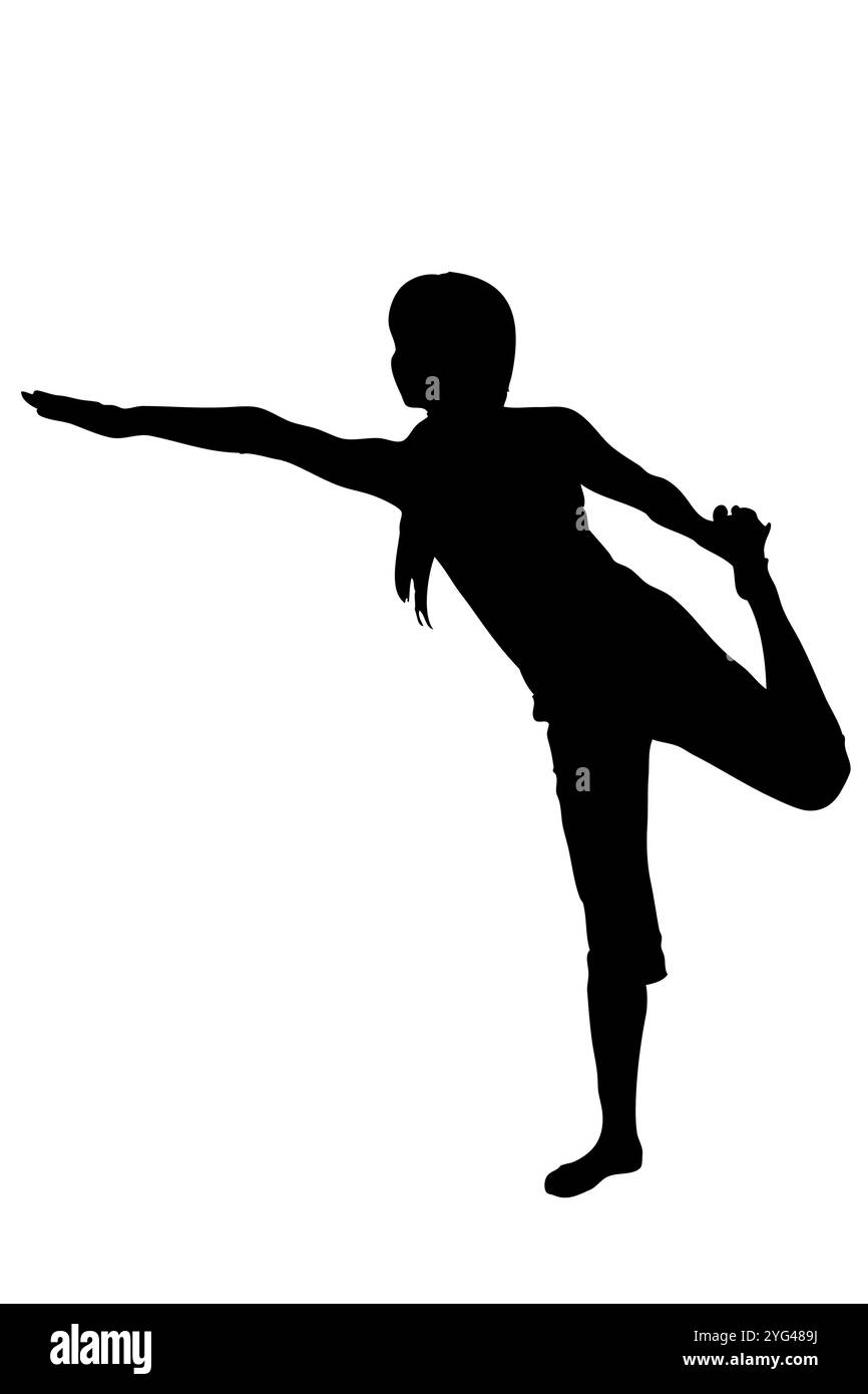 Silhouette de yoga Banque D'Images