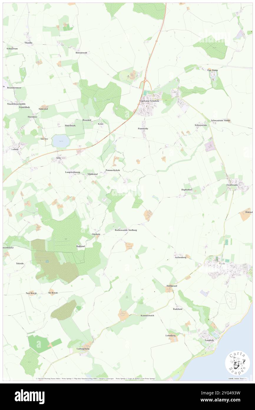 Pommerbyholz, DE, Allemagne, Schleswig-Holstein, N 54 32' 59'', N 9 56' 59'', map, Carthascapes map publié en 2024. Explorez Cartascapes, une carte qui révèle la diversité des paysages, des cultures et des écosystèmes de la Terre. Voyage à travers le temps et l'espace, découvrir l'interconnexion du passé, du présent et de l'avenir de notre planète. Banque D'Images