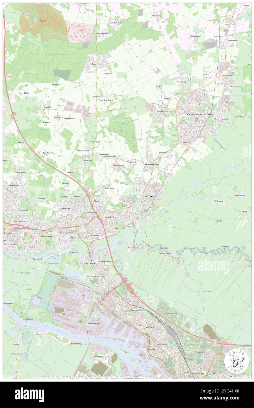 Ritterhude, DE, Allemagne, basse-Saxe, N 53 11' 32'', N 8 43' 44'', carte, Carthascapes carte publiée en 2024. Explorez Cartascapes, une carte qui révèle la diversité des paysages, des cultures et des écosystèmes de la Terre. Voyage à travers le temps et l'espace, découvrir l'interconnexion du passé, du présent et de l'avenir de notre planète. Banque D'Images