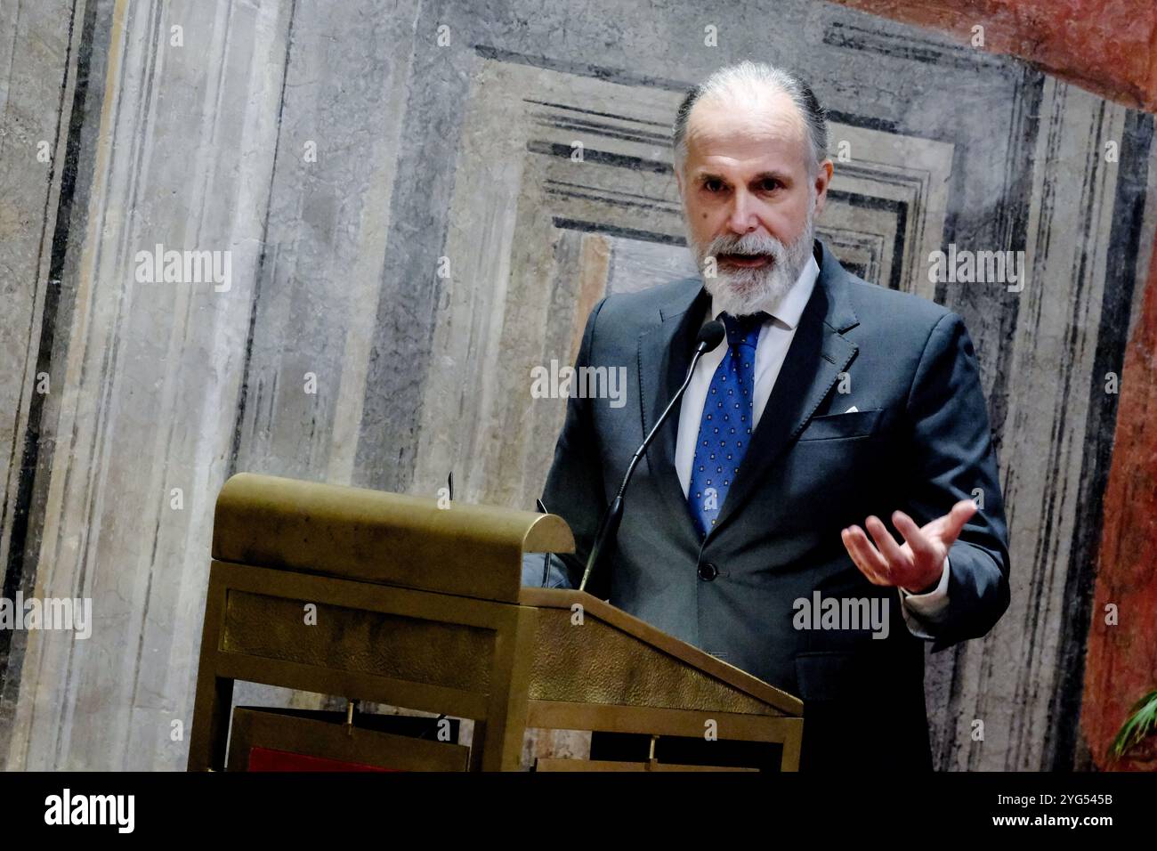 Roma, Italie. 06 novembre 2024. Giampaolo Rossi AD RAI in occasione del convegno ‘le sfide del Servizio Pubblico, ripensare il servizio radio televisivo nell'era digitale'. Senato a Roma, Mercoledì ; 06 novembre 2024 (foto Mauro Scrobogna/LaPresse) Giampaolo Rossi PDG de la RAI à l'occasion de la conférence "les défis de la fonction publique, repenser le service de radio et de télévision à l'ère numérique". Sénat à Rome - mercredi 06 novembre 2024. (Photo de Mauro Scrobogna/LaPresse) crédit : LaPresse/Alamy Live News Banque D'Images