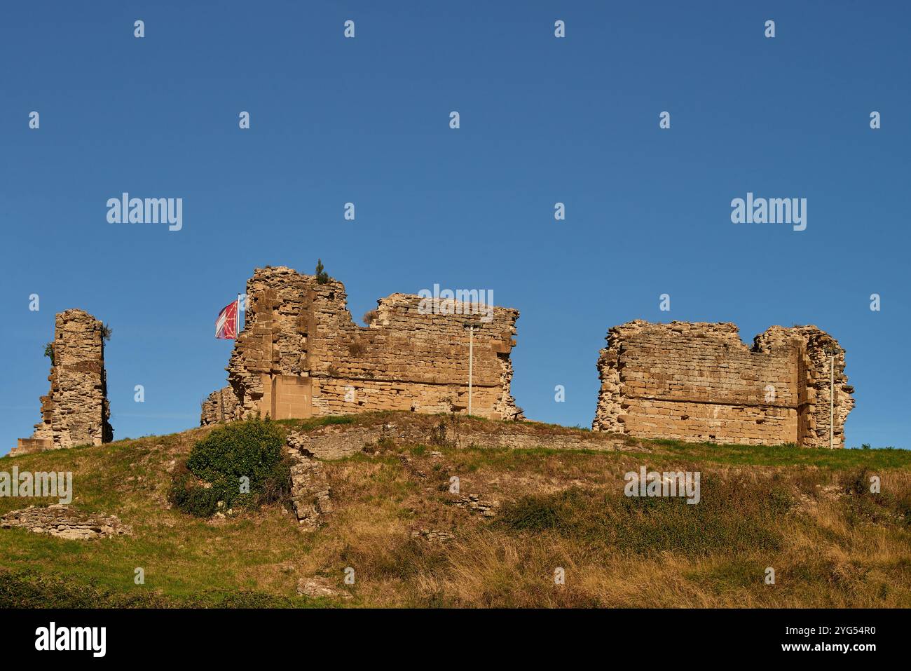 Castillo de Tiebas, Camino de Santiago, près de Pampelune, Espagne Banque D'Images