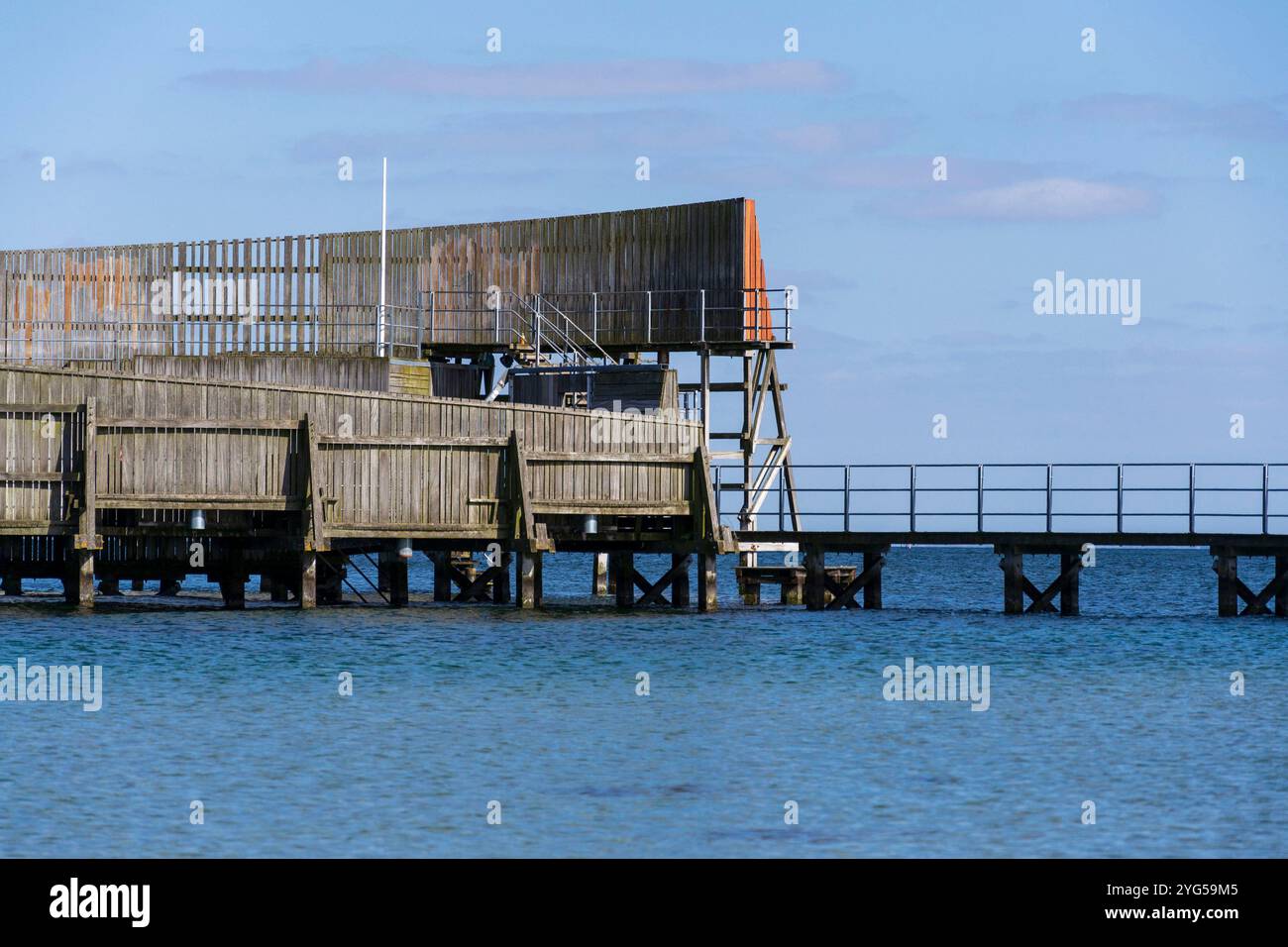 Kastrup bain de mer, abri pour la baignade, Snegen, Oresund, Copenhague, Danemark, journée ensoleillée d'été Banque D'Images