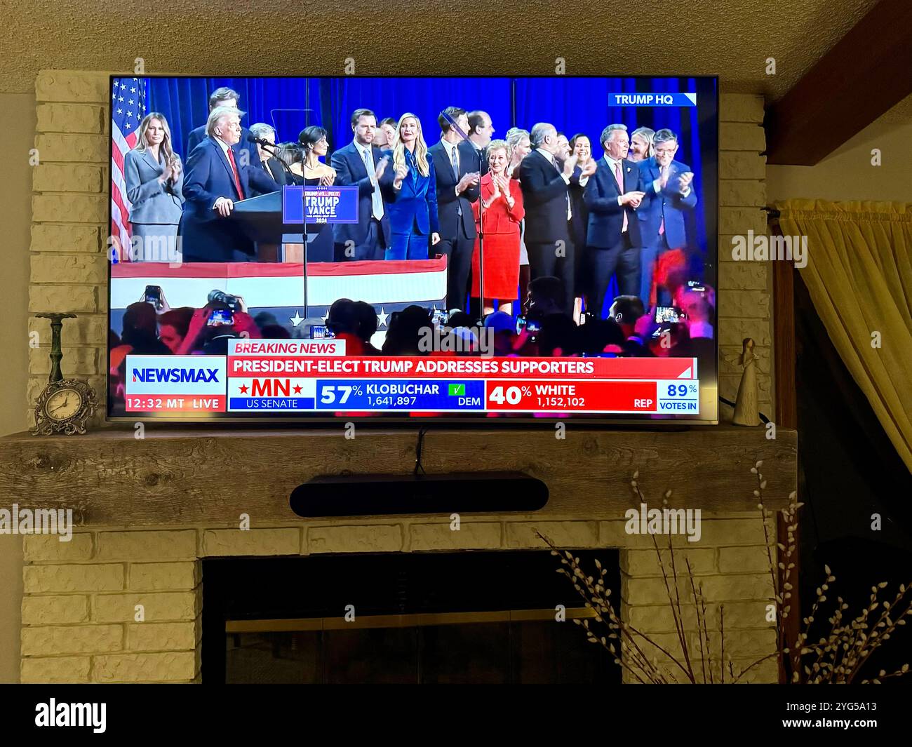 Discours de victoire de Donald Trump après avoir remporté l’élection pour devenir le 47e président des États-Unis d’Amérique. Banque D'Images