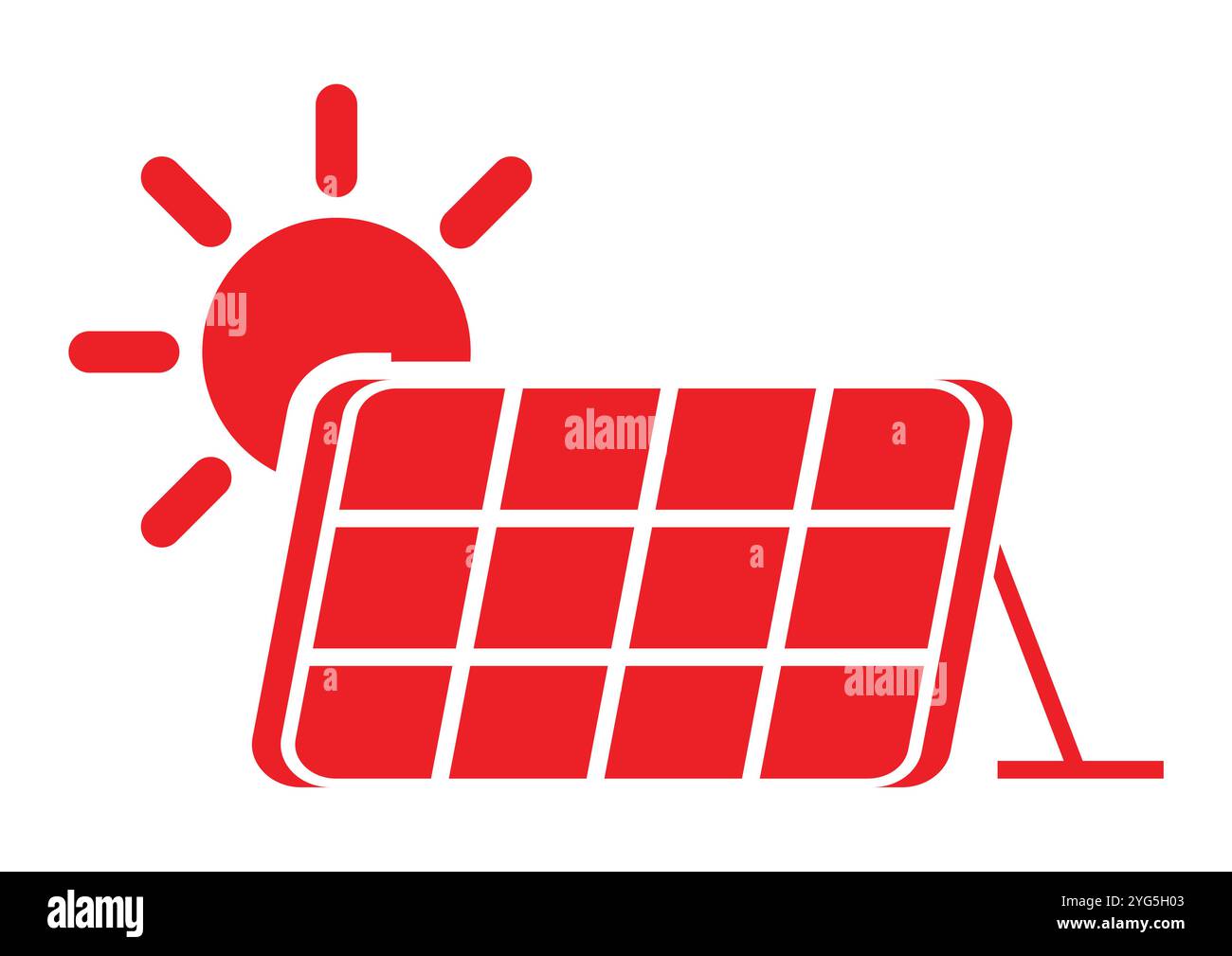 Panneaux photovoltaïques icône Vector Flat Design isolé sur fond blanc Illustration de Vecteur