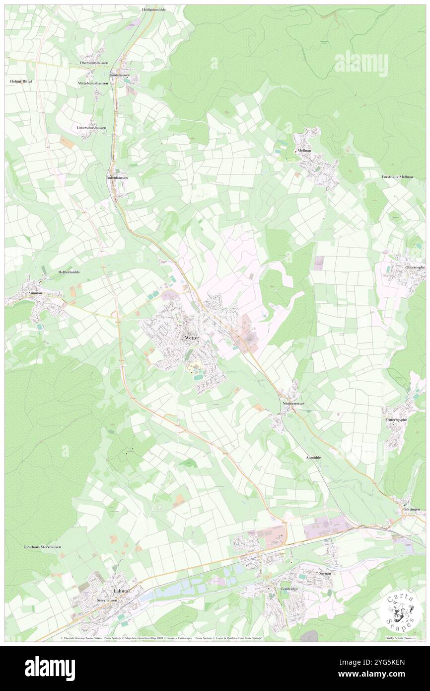 Wetter (Hessen), Regierungsbezirk Gießen, DE, Allemagne, Hesse, n 50 54' 13'', N 8 43' 44'', carte, Carthascapes carte publiée en 2024. Explorez Cartascapes, une carte qui révèle la diversité des paysages, des cultures et des écosystèmes de la Terre. Voyage à travers le temps et l'espace, découvrir l'interconnexion du passé, du présent et de l'avenir de notre planète. Banque D'Images