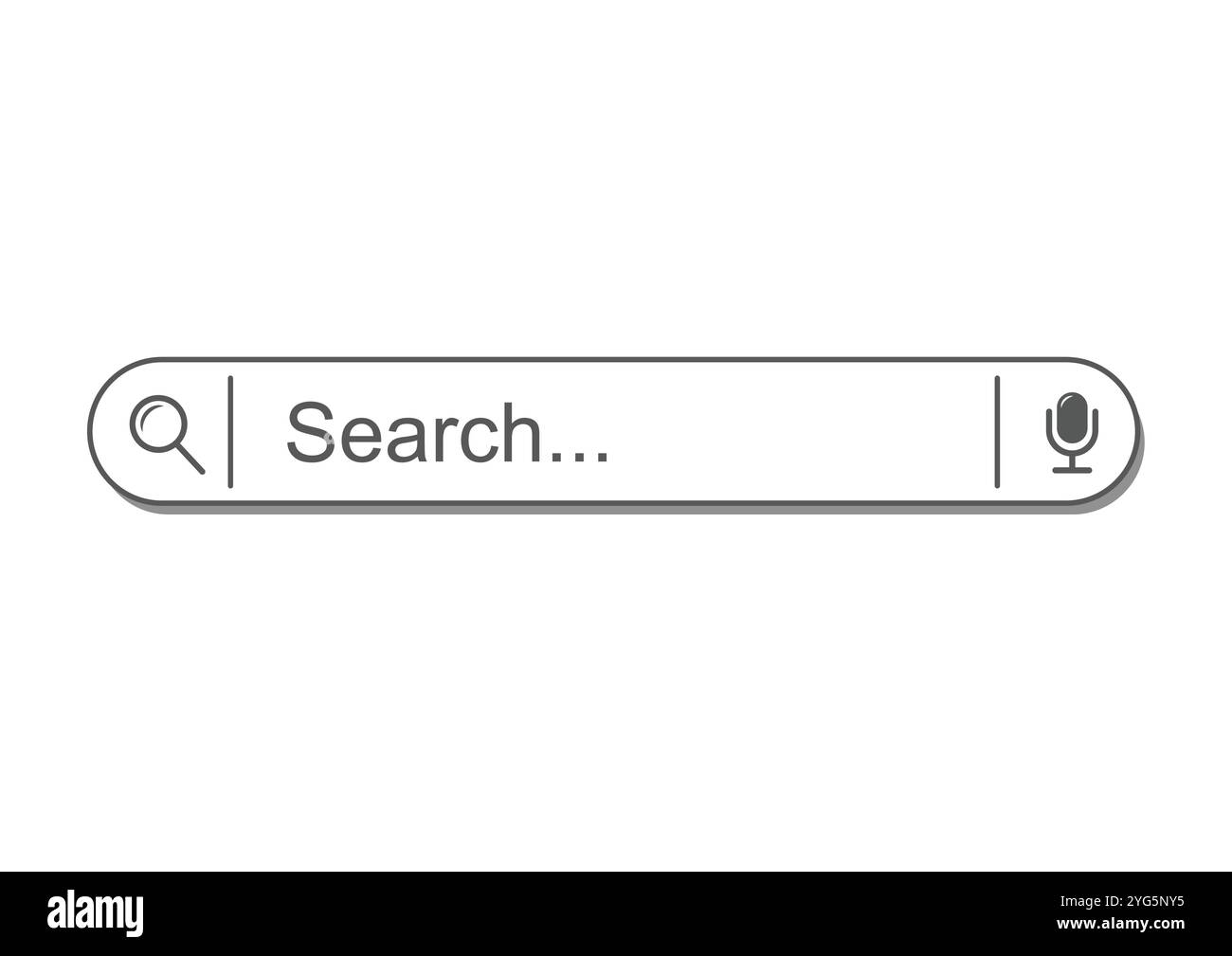 Boîte de recherche avec design plat de vecteur d'enregistrement audio isolé sur fond blanc Illustration de Vecteur