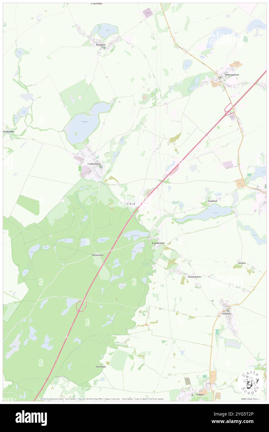 Heidehof, DE, Allemagne, Brandebourg, N 53 12' 32'', N 13 57' 6'', map, Carthascapes map publié en 2024. Explorez Cartascapes, une carte qui révèle la diversité des paysages, des cultures et des écosystèmes de la Terre. Voyage à travers le temps et l'espace, découvrir l'interconnexion du passé, du présent et de l'avenir de notre planète. Banque D'Images