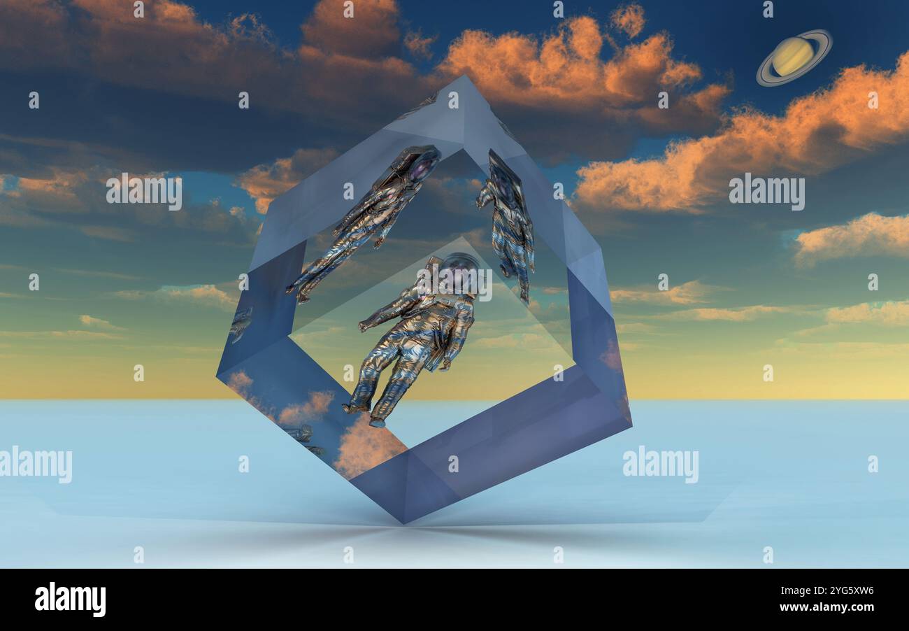 Matrice des cubes Saturn Banque D'Images