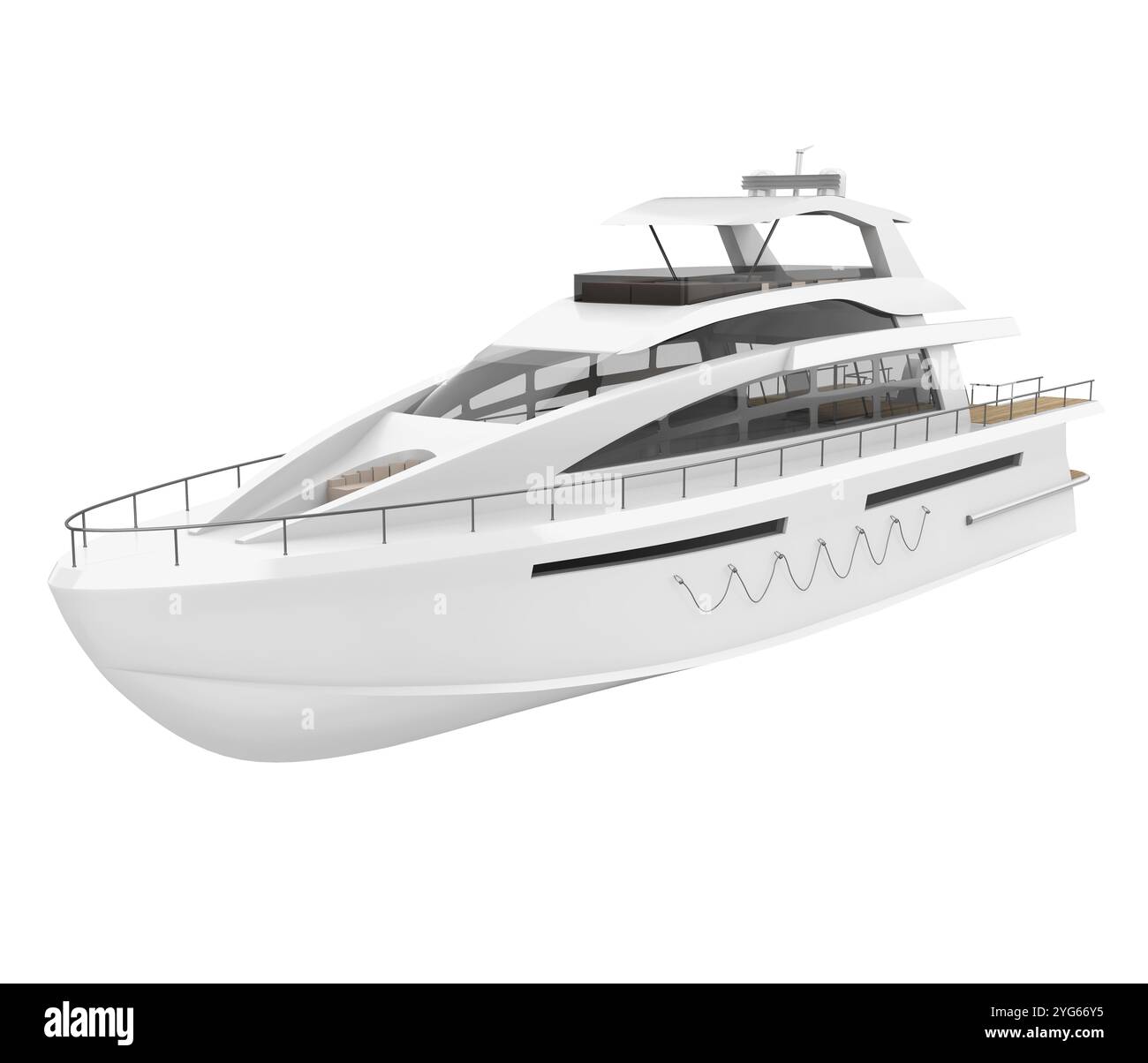 Yacht de plaisance blanc isolé Banque D'Images